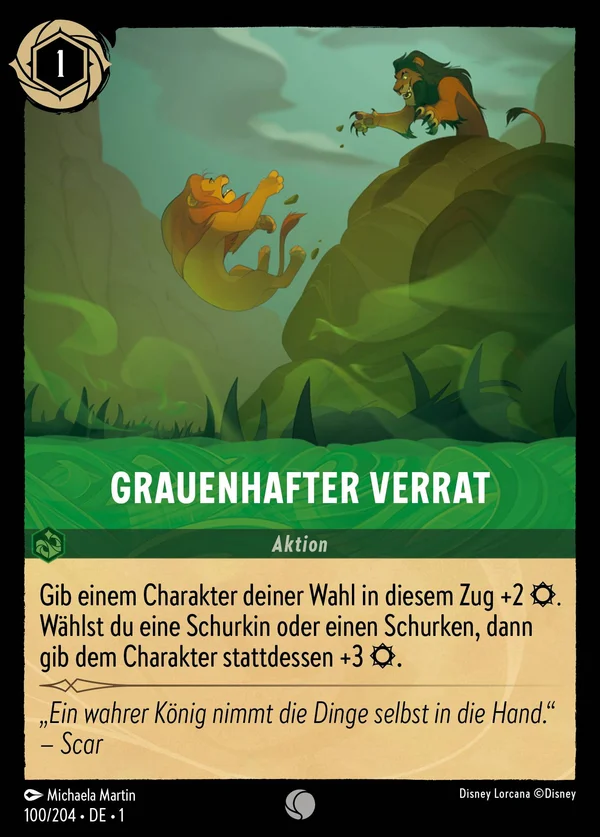 Grauenhafter Verrat — Disney Lorcana Aktion card from The First Chapter