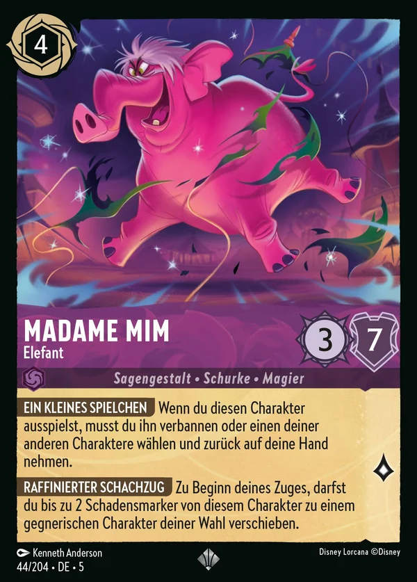 Madame Mim - Elefant — Disney Lorcana Charakter card from Shimmering Skies