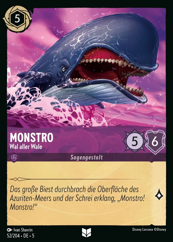 Monstro - Wal aller Wale — Disney Lorcana Charakter card from Shimmering Skies
