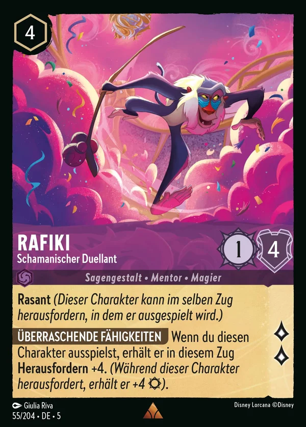 Rafiki - Schamanischer Duellant — Disney Lorcana Charakter card from Shimmering Skies