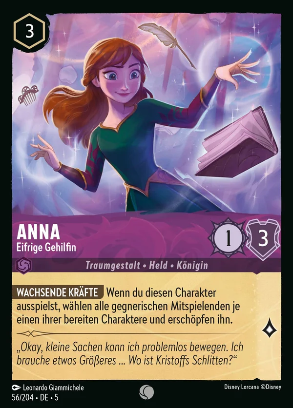 Anna - Eifrige Gehilfin — Disney Lorcana Charakter card from Shimmering Skies