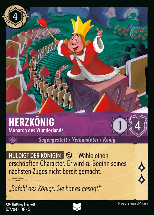 Herzkönig - Monarch des Wunderlands — Disney Lorcana Charakter card from Shimmering Skies