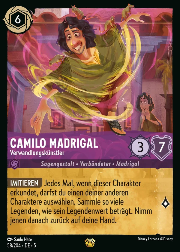 Camilo Madrigal - Verwandlungskünstler — Disney Lorcana Charakter card from Shimmering Skies