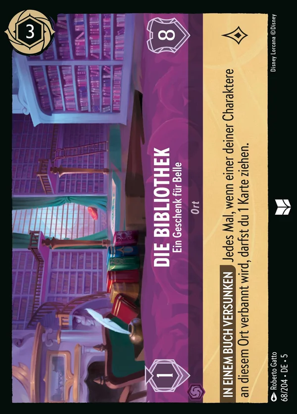 Die Bibliothek - Ein Geschenk für Belle — Disney Lorcana Ort card from Shimmering Skies