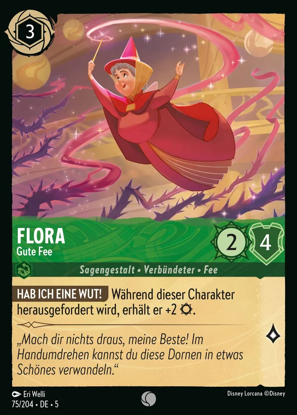 Flora - Gute Fee — Disney Lorcana Charakter card from Shimmering Skies