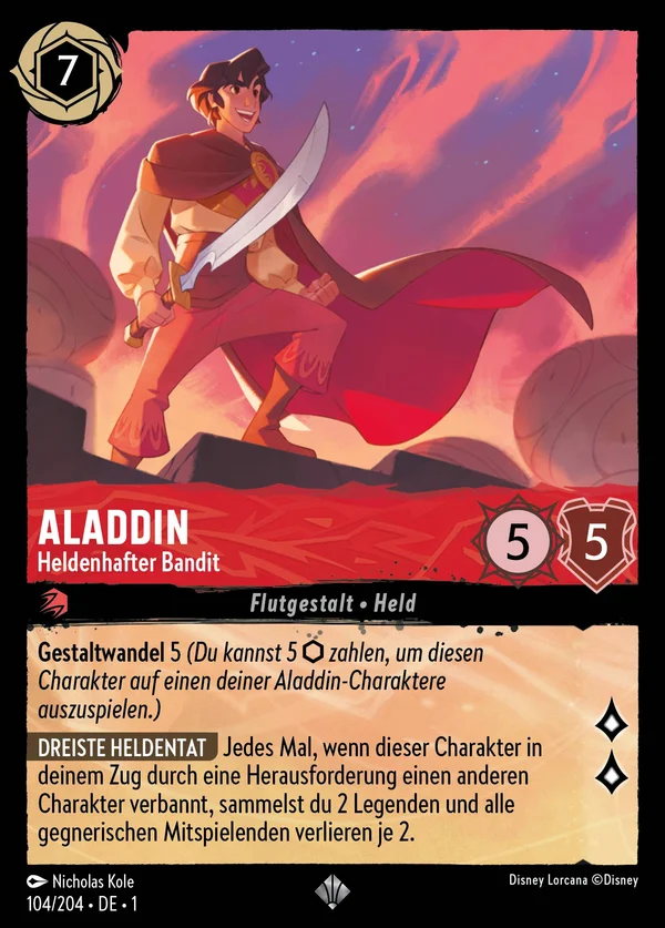 Aladdin - Heldenhafter Bandit — Disney Lorcana Charakter card from The First Chapter