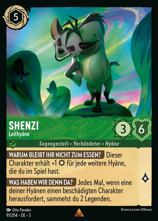 Shenzi - Leithyäne — Disney Lorcana Charakter card from Shimmering Skies