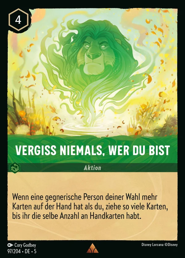 Vergiss niemals, wer du bist — Disney Lorcana Aktion card from Shimmering Skies