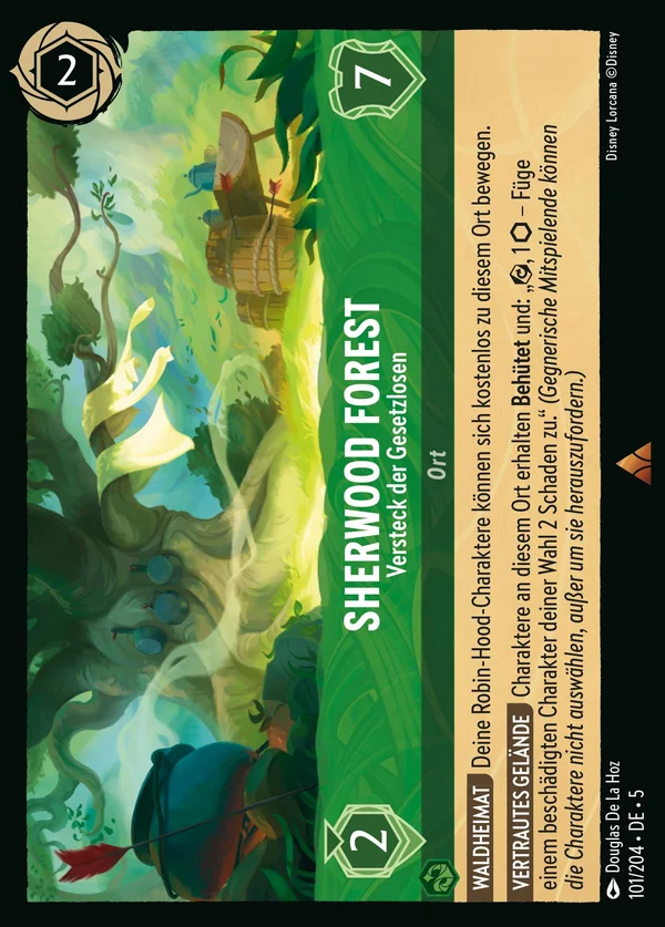 Sherwood Forest - Versteck der Gesetzlosen — Disney Lorcana Ort card from Shimmering Skies