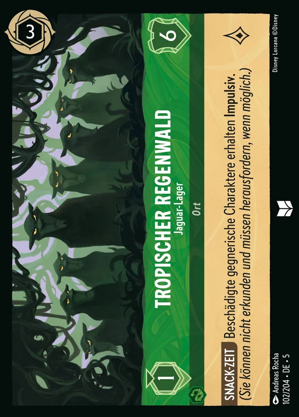 Tropischer Regenwald - Jaguar-Lager — Disney Lorcana Ort card from Shimmering Skies