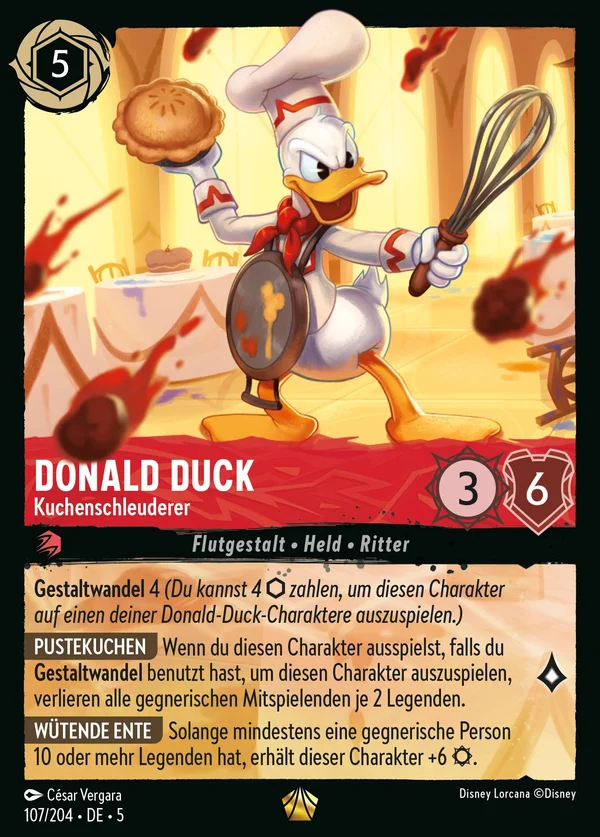 Donald Duck - Kuchenschleuderer — Disney Lorcana Charakter card from Shimmering Skies