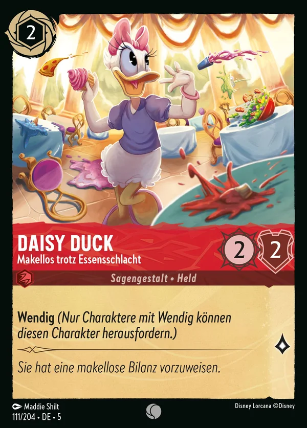 Daisy Duck - Makellos trotz Essensschlacht — Disney Lorcana Charakter card from Shimmering Skies