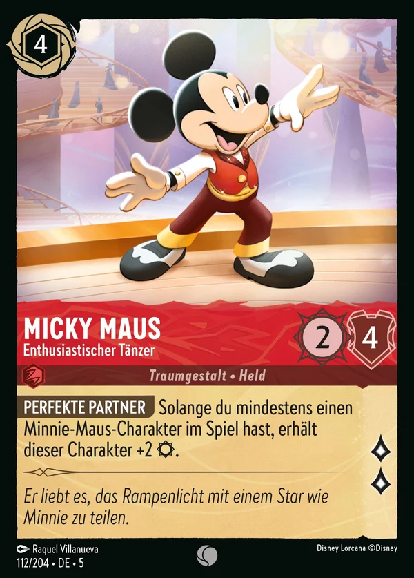 Micky Maus - Enthusiastischer Tänzer — Disney Lorcana Charakter card from Shimmering Skies