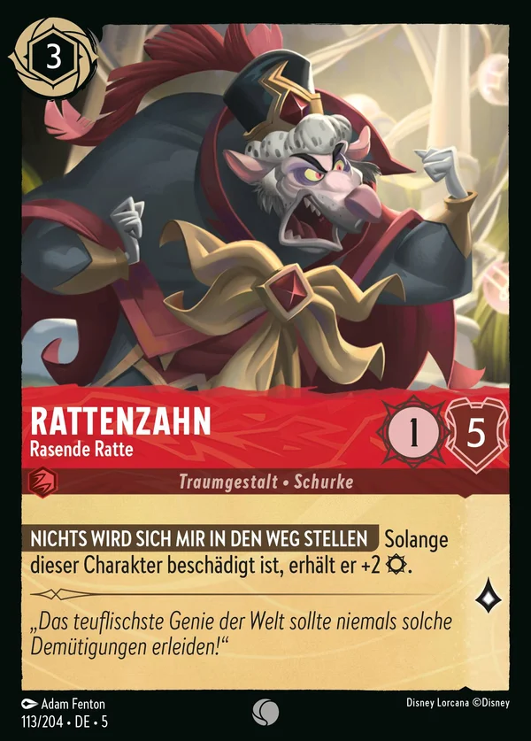Rattenzahn - Rasende Ratte — Disney Lorcana Charakter card from Shimmering Skies