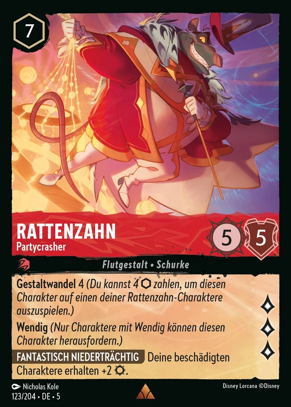 Rattenzahn - Partycrasher — Disney Lorcana Charakter card from Shimmering Skies