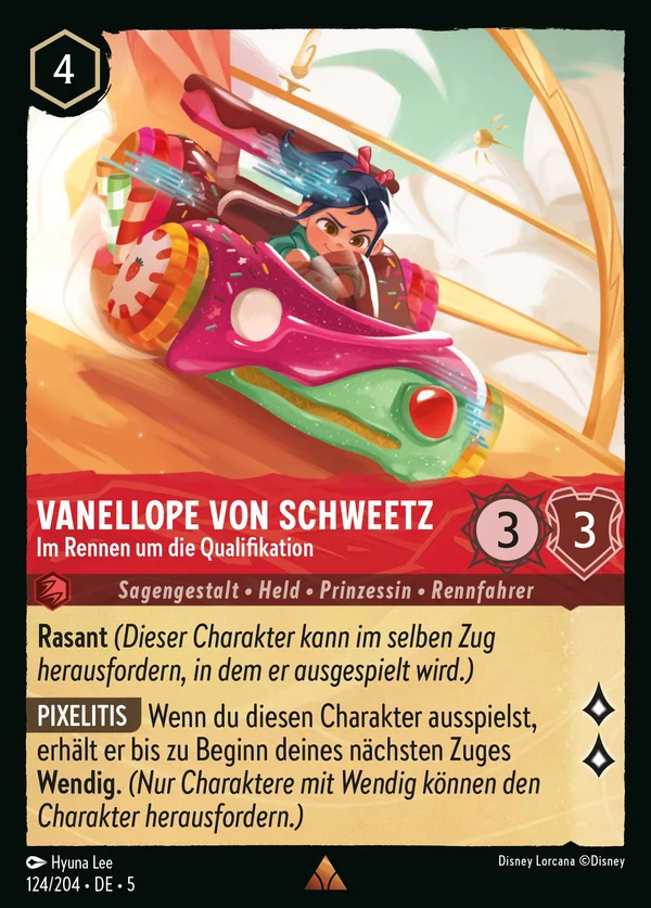 Vanellope von Schweetz - Im Rennen um die Qualifikation — Disney Lorcana Charakter card from Shimmering Skies