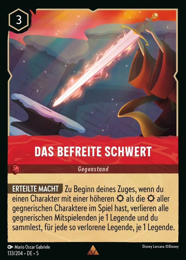 Das befreite Schwert — Disney Lorcana Gegenstand card from Shimmering Skies