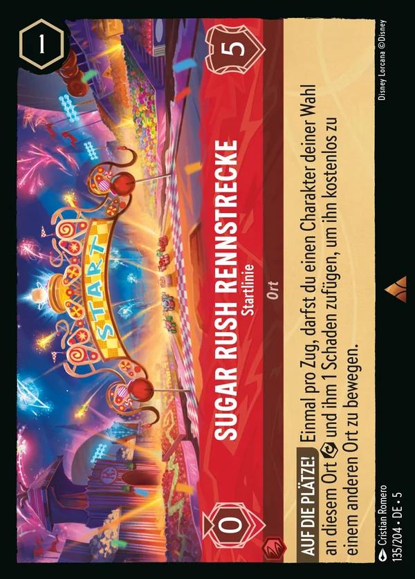 Sugar Rush Rennstrecke - Startlinie — Disney Lorcana Ort card from Shimmering Skies