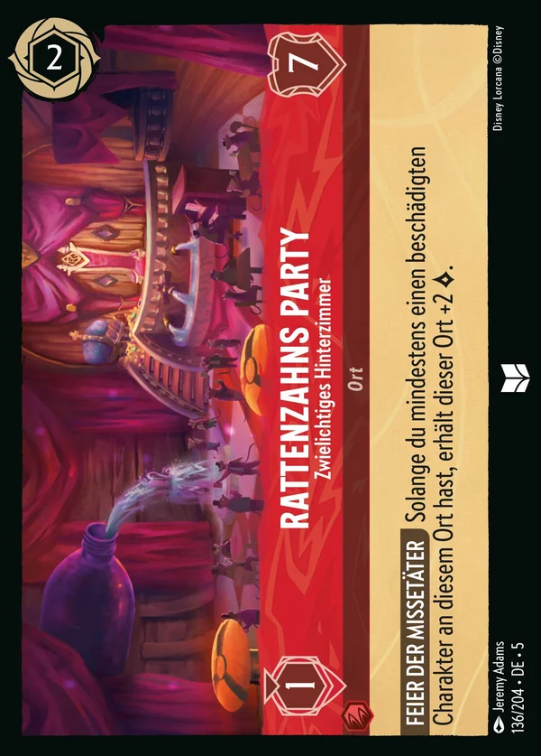 Rattenzahns Party - Zwielichtiges Hinterzimmer — Disney Lorcana Ort card from Shimmering Skies