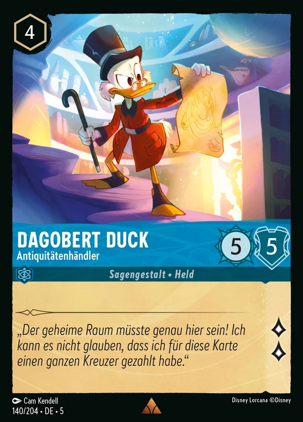 Dagobert Duck - Antiquitätenhändler — Disney Lorcana Charakter card from Shimmering Skies