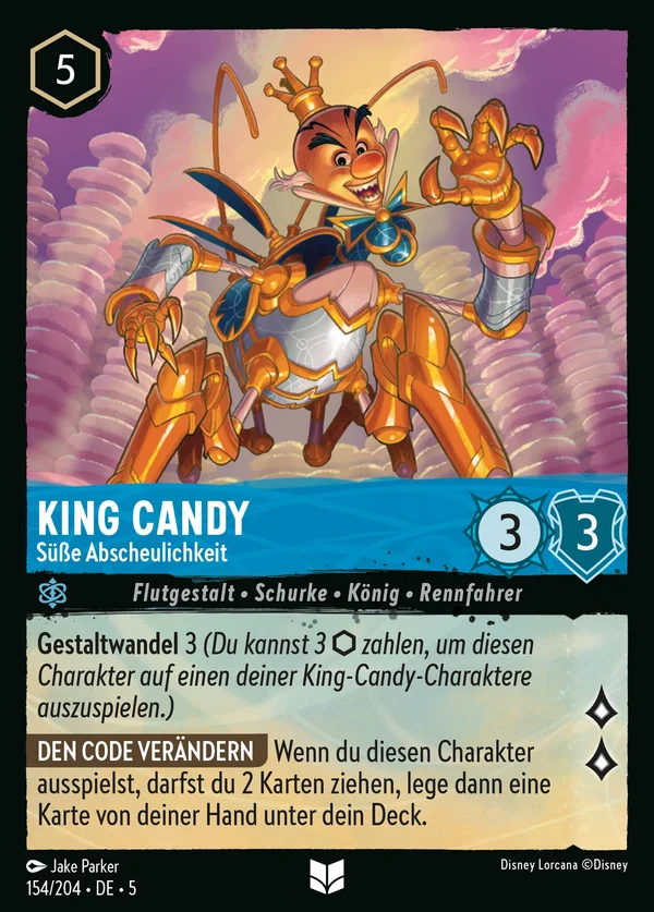 King Candy - Süße Abscheulichkeit — Disney Lorcana Charakter card from Shimmering Skies