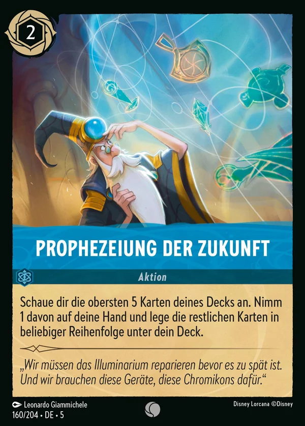 Prophezeiung der Zukunft — Disney Lorcana Aktion card from Shimmering Skies