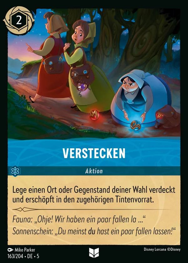 Verstecken — Disney Lorcana Aktion card from Shimmering Skies
