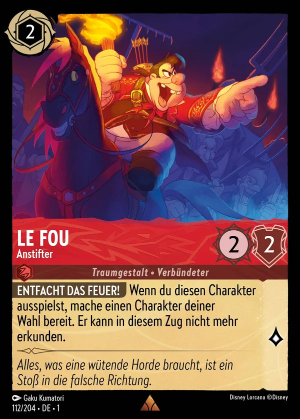 Le Fou - Anstifter — Disney Lorcana Charakter card from The First Chapter