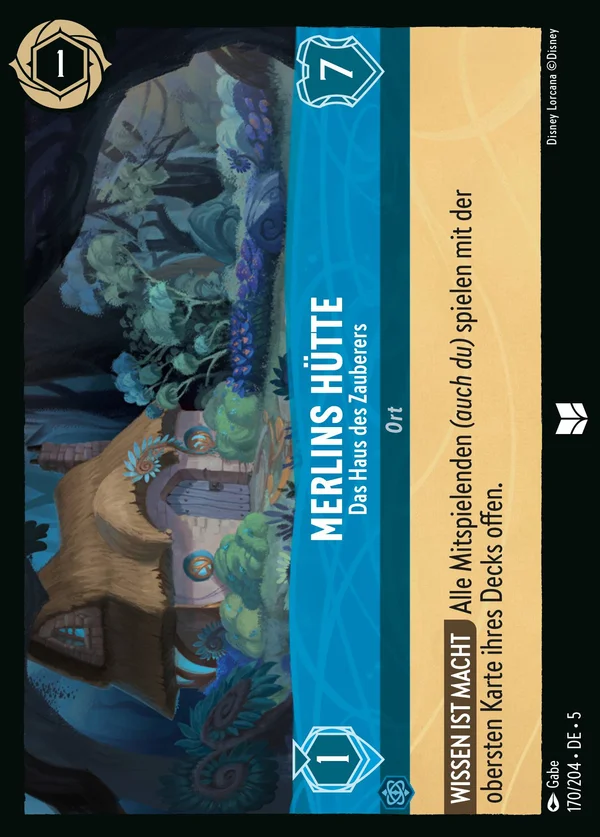 Merlins Hütte - Das Haus des Zauberers — Disney Lorcana Ort card from Shimmering Skies
