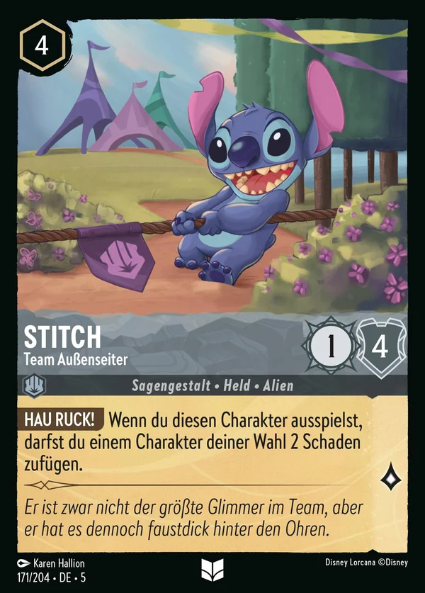 Stitch - Team Außenseiter — Disney Lorcana Charakter card from Shimmering Skies