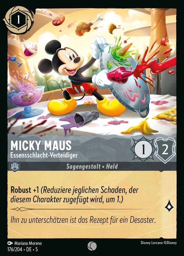 Micky Maus - Essensschlacht-Verteidiger — Disney Lorcana Charakter card from Shimmering Skies