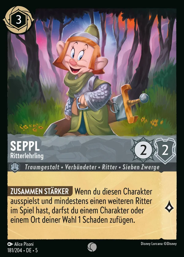 Seppl - Ritterlehrling — Disney Lorcana Charakter card from Shimmering Skies