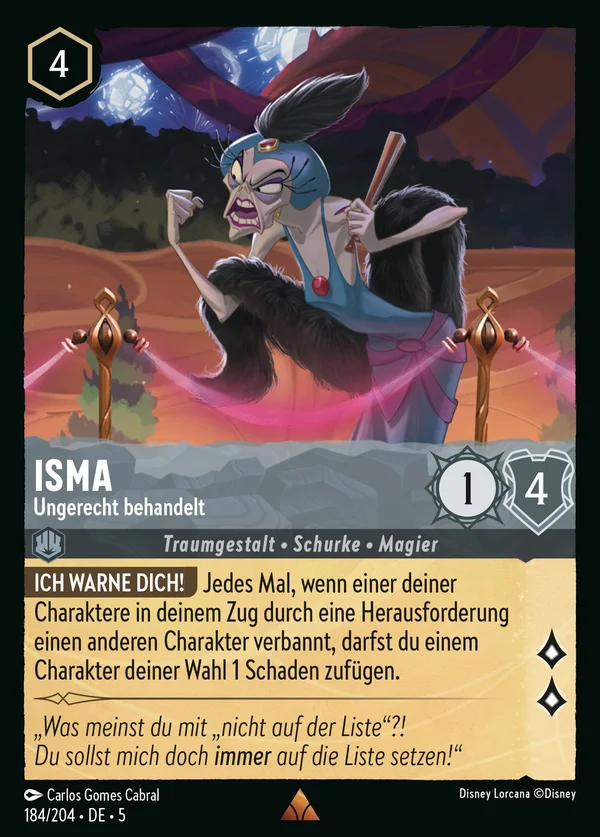 Isma - Ungerecht behandelt — Disney Lorcana Charakter card from Shimmering Skies