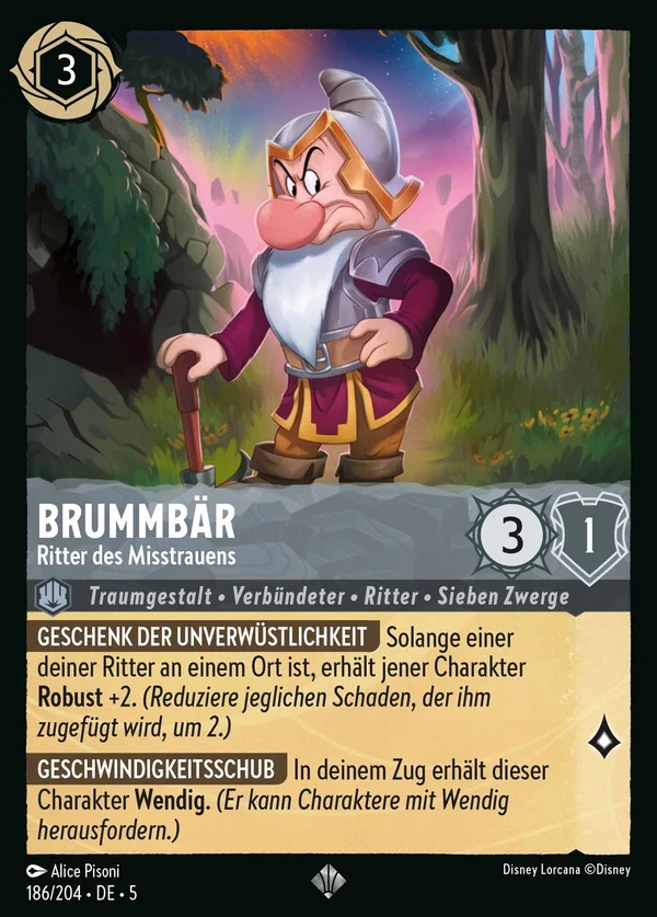 Brummbär - Ritter des Misstrauens — Disney Lorcana Charakter card from Shimmering Skies