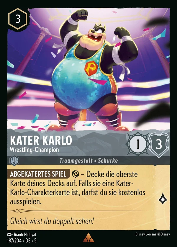 Kater Karlo - Wrestling-Champion — Disney Lorcana Charakter card from Shimmering Skies