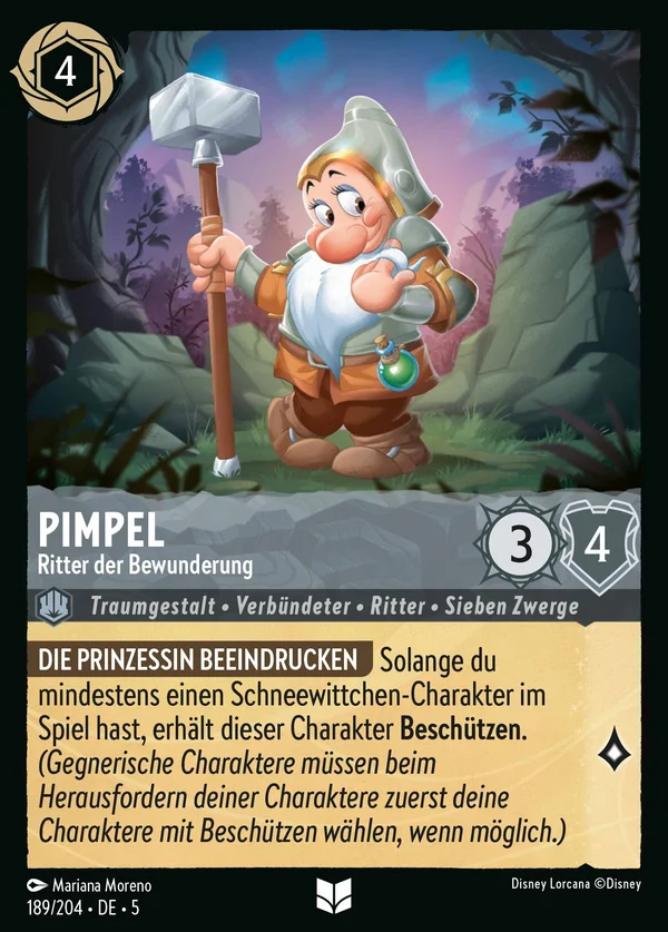 Pimpel - Ritter der Bewunderung — Disney Lorcana Charakter card from Shimmering Skies