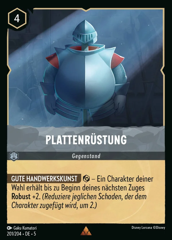 Plattenrüstung — Disney Lorcana Gegenstand card from Shimmering Skies