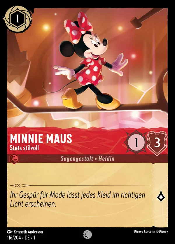 Minnie Maus - Stets stilvoll — Disney Lorcana Charakter card from The First Chapter