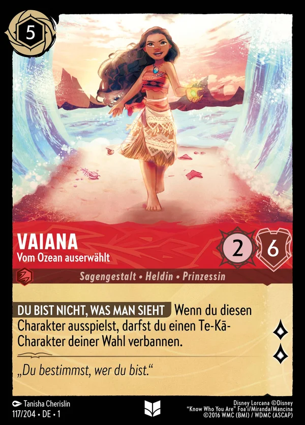 Vaiana - Vom Ozean auserwählt — Disney Lorcana Charakter card from The First Chapter