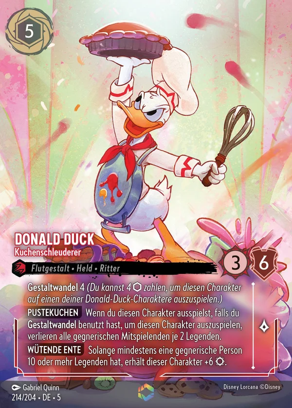 Donald Duck - Kuchenschleuderer — Disney Lorcana Charakter card from Shimmering Skies