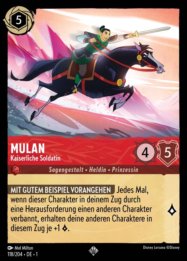 Mulan - Kaiserliche Soldatin — Disney Lorcana Charakter card from The First Chapter