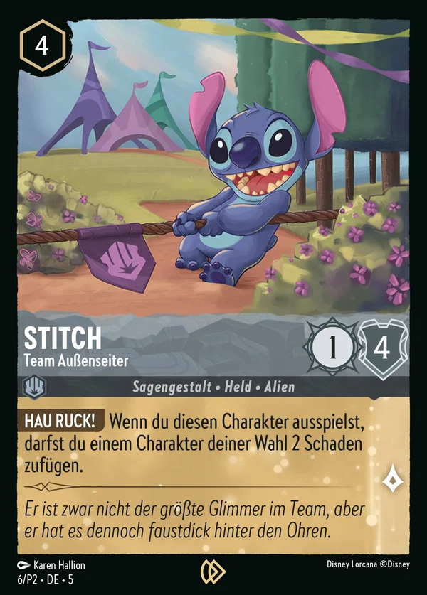 Stitch - Team Außenseiter — Disney Lorcana Charakter card from Shimmering Skies