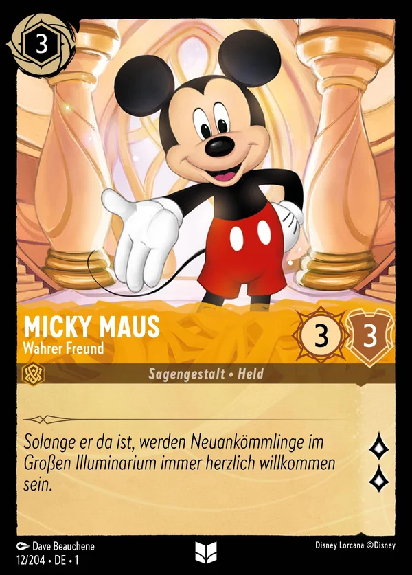 Micky Maus - Wahrer Freund — Disney Lorcana Charakter card from The First Chapter