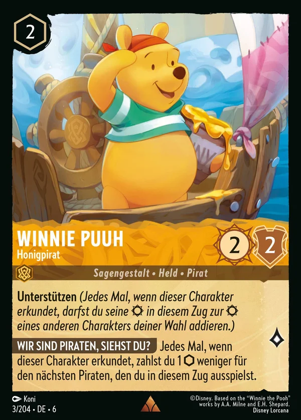 Winnie Puuh - Honigpirat — Disney Lorcana Charakter card from Azurite Sea