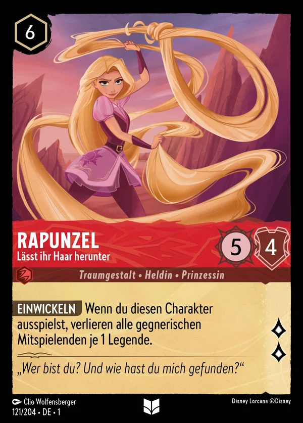 Rapunzel - Lässt ihr Haar herunter — Disney Lorcana Charakter card from The First Chapter