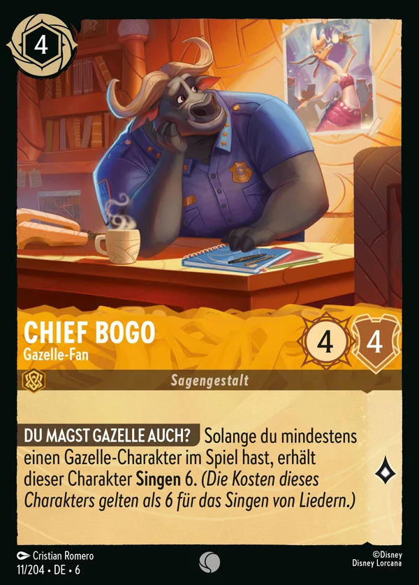 Chief Bogo - Gazelle-Fan — Disney Lorcana Charakter card from Azurite Sea