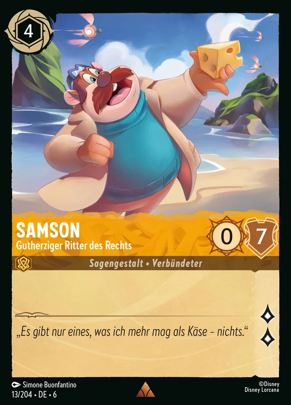 Samson - Gutherziger Ritter des Rechts — Disney Lorcana Charakter card from Azurite Sea