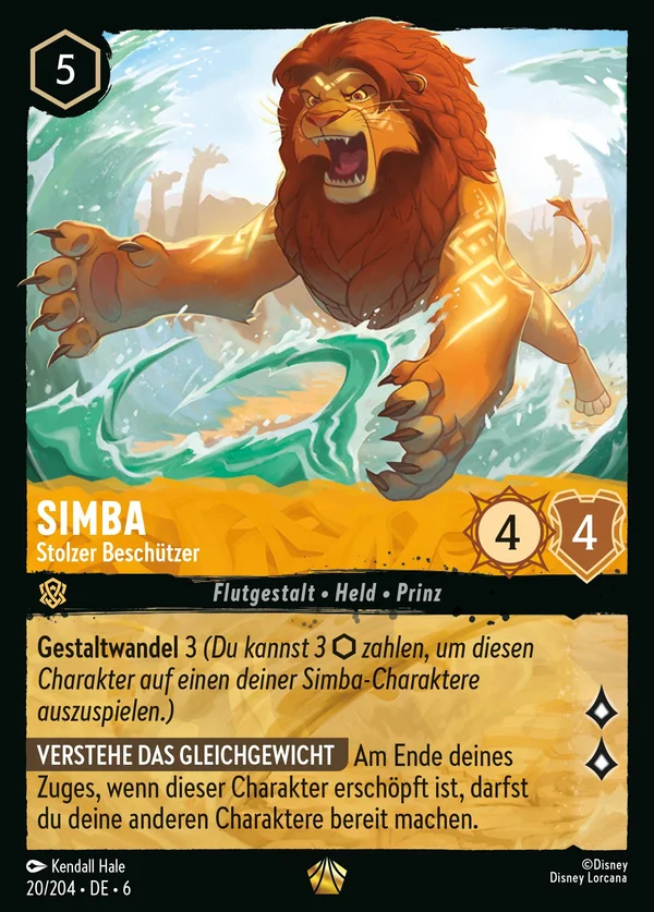 Simba - Stolzer Beschützer — Disney Lorcana Charakter card from Azurite Sea