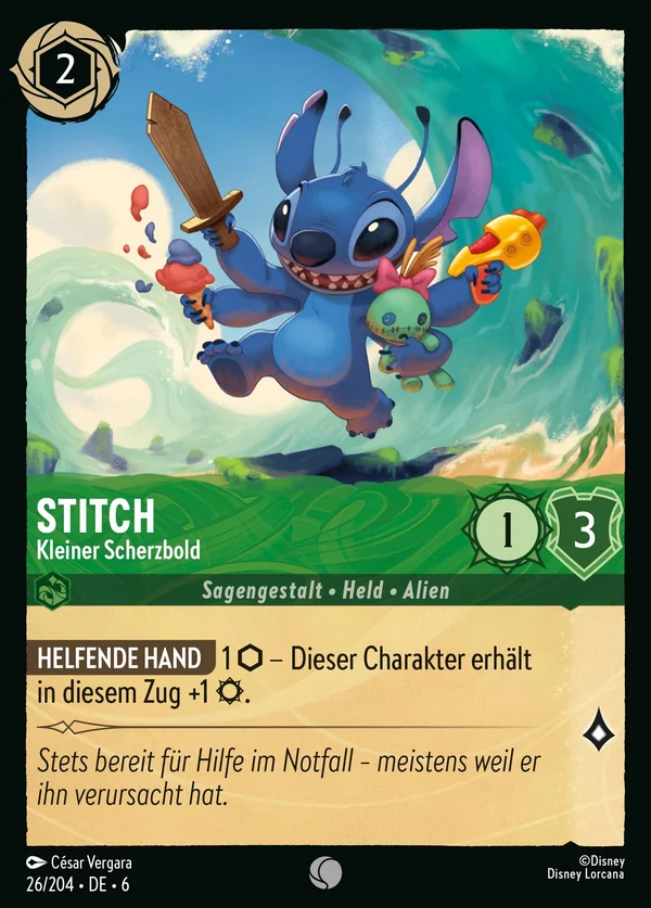 Stitch - Kleiner Scherzbold — Disney Lorcana Charakter card from Azurite Sea