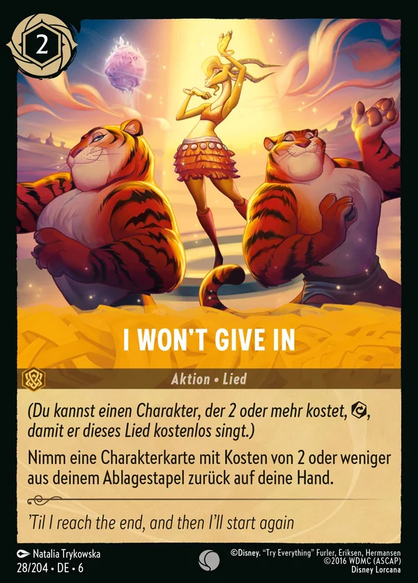 I Won't Give In — Disney Lorcana Aktion card from Azurite Sea